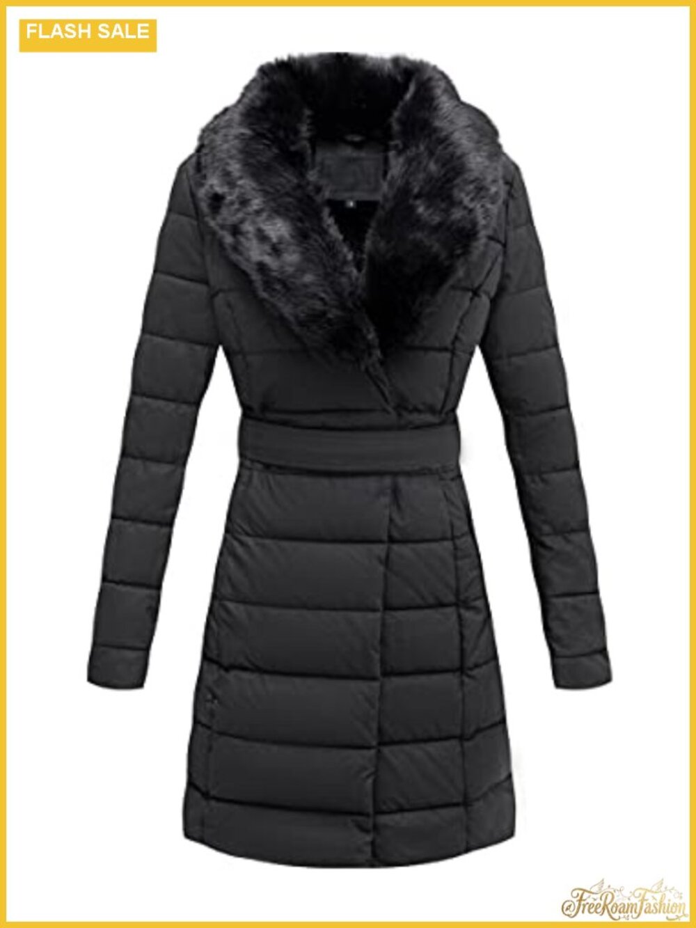 Faux Leather Quilted Puffer Long Winter Coat Sherpa Lined